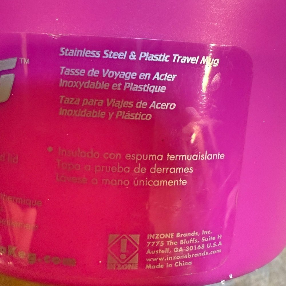 Bubba Keg Pink and Silver Travel Mug Stainless Steel Pink Plastic Huge Thermal - Picture 13 of 14